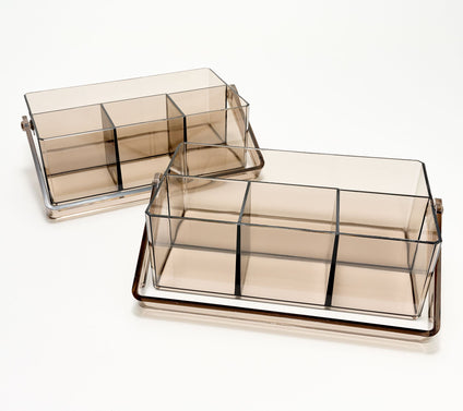 Cella Set of 2 Clear Caddies with Dividers