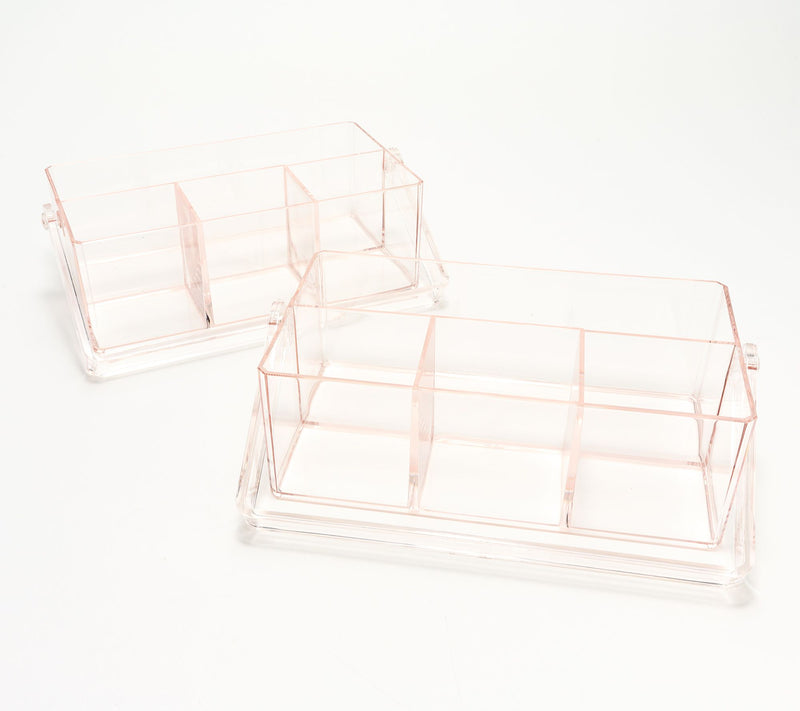Cella Set of 2 Clear Caddies with Dividers — View 9