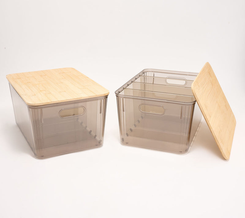 Cella Set of 2 Clear Baskets with Dividers — View 5