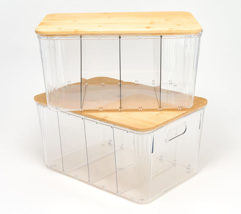 Cella Set of 2 Clear Baskets with Dividers — View 6