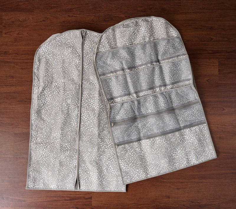 Cella 2-Piece Garment Bag with Zipper Pocket Storage — View 5