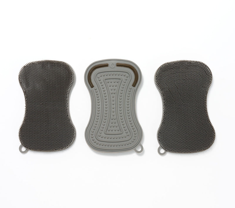 Kochblume Set of 3 Silicone Sponges with Scraper — View 3