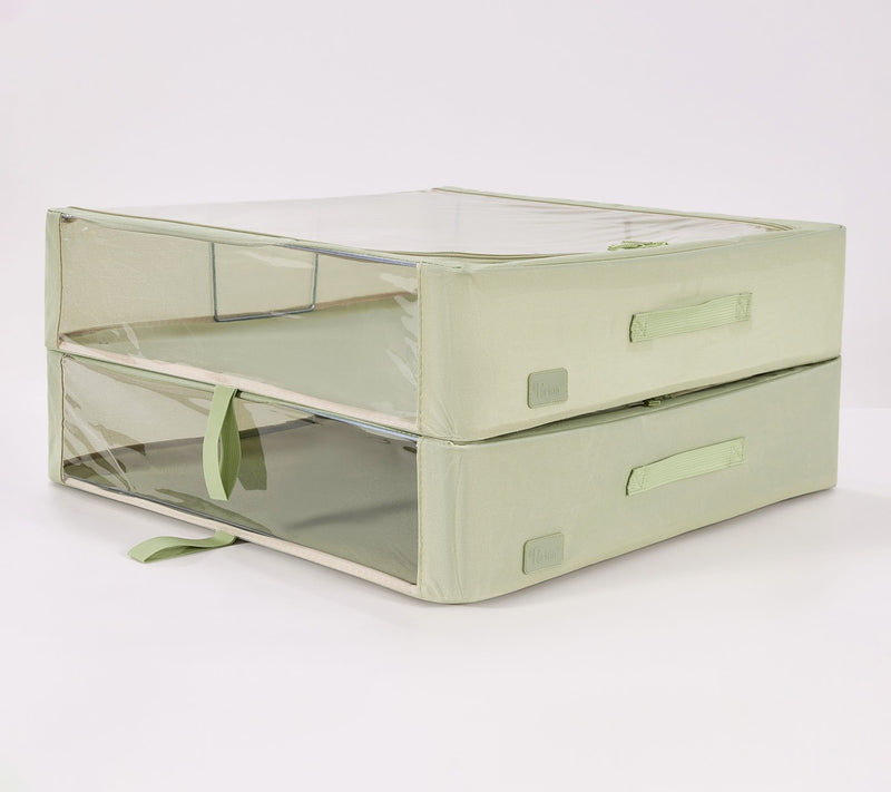 Periea Set of 2 Large Slim Storage Boxes with Gliders — View 45