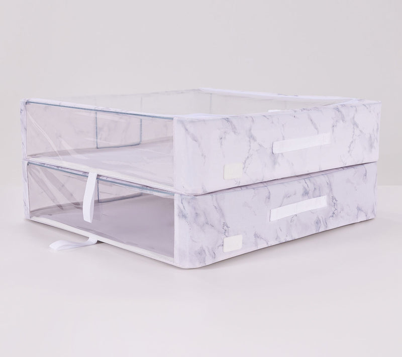 Periea Set of 2 Large Slim Storage Boxes with Gliders — View 46
