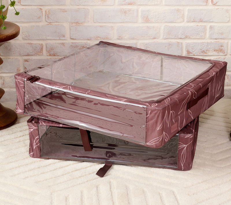 Periea Set of 2 Large Slim Storage Boxes with Gliders — View 50