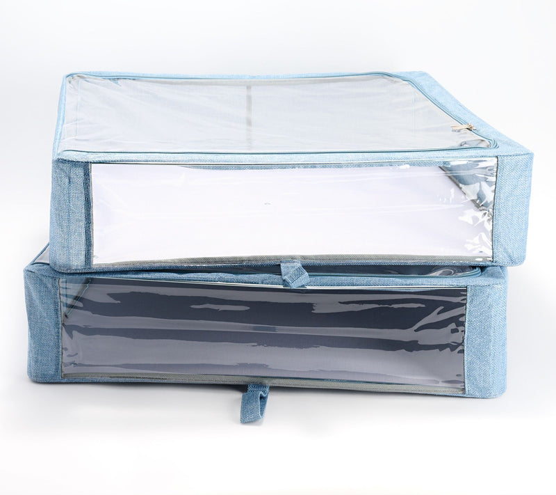 Periea Set of 2 Large Slim Storage Boxes with Gliders — View 7