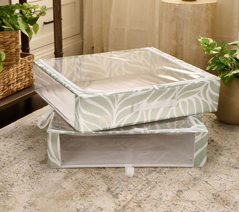 Periea Set of 2 Large Slim Storage Boxes with Gliders — View 21