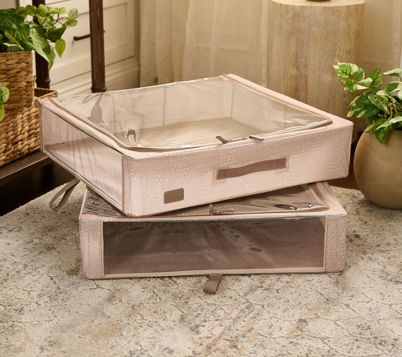 Periea Set of 2 Large Slim Storage Boxes with Gliders — View 13