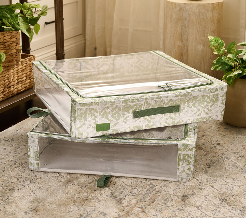 Periea Set of 2 Large Slim Storage Boxes with Gliders — View 17