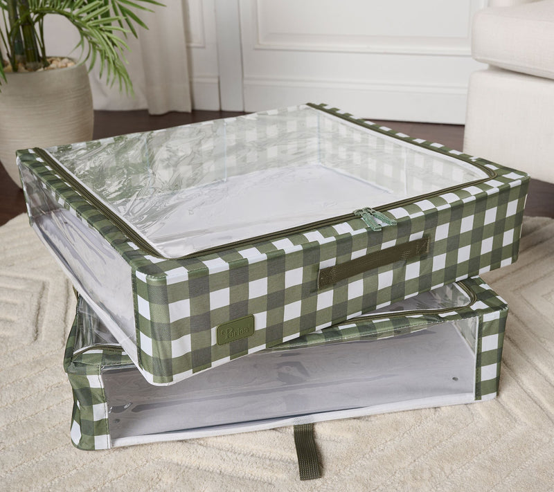 Periea Set of 2 Large Slim Storage Boxes with Gliders — View 19