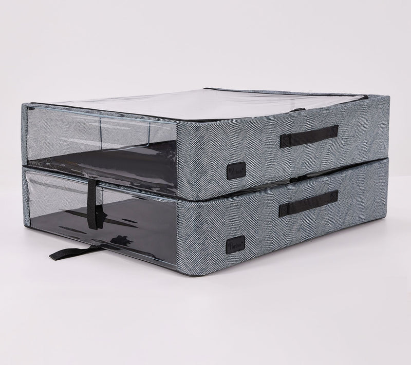 Periea Set of 2 Large Slim Storage Boxes with Gliders — View 52