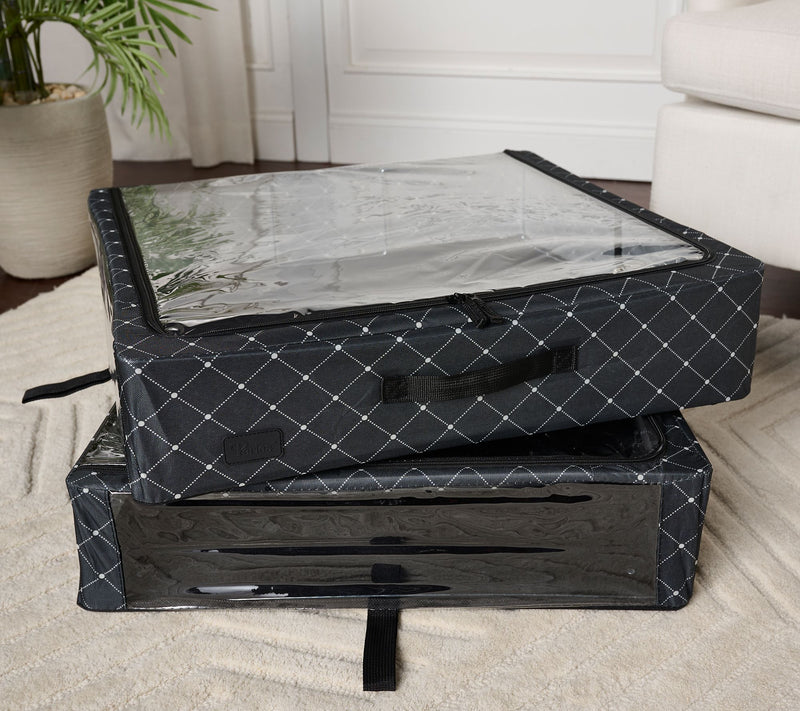 Periea Set of 2 Large Slim Storage Boxes with Gliders — View 3