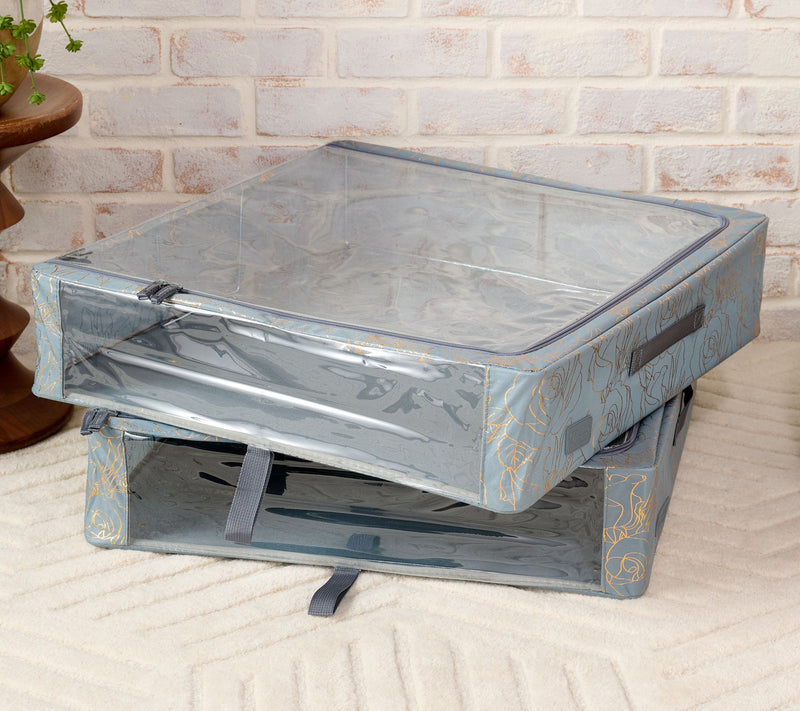 Periea Set of 2 Large Slim Storage Boxes with Gliders — View 54