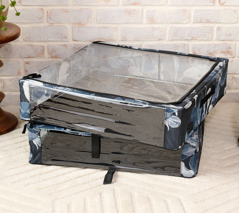 Periea Set of 2 Large Slim Storage Boxes with Gliders — View 57