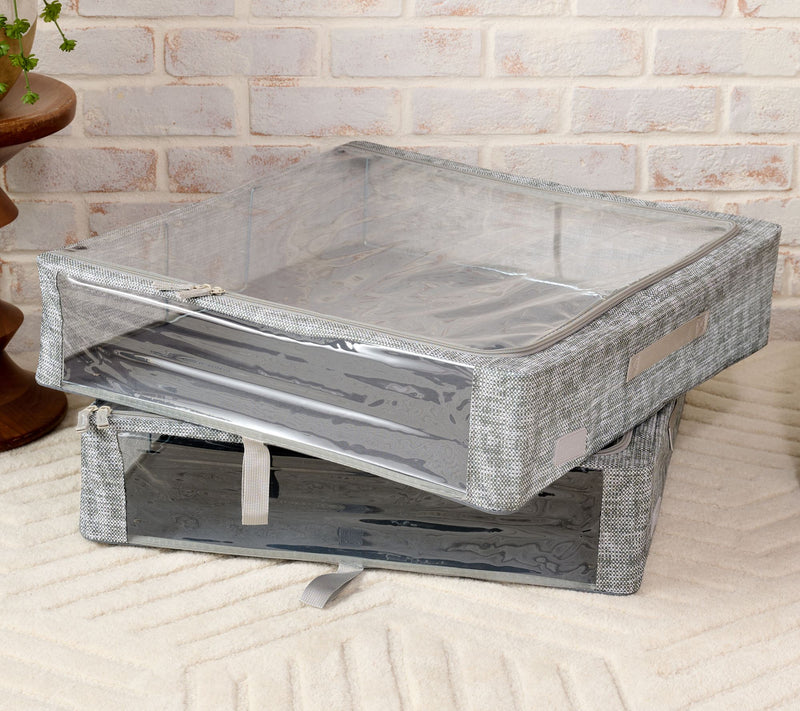 Periea Set of 2 Large Slim Storage Boxes with Gliders — View 58