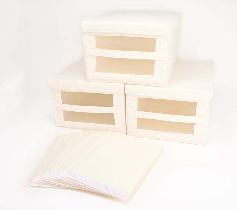 Cella Set of 3 Collapsible Storage Boxes with Mesh Window — View 7