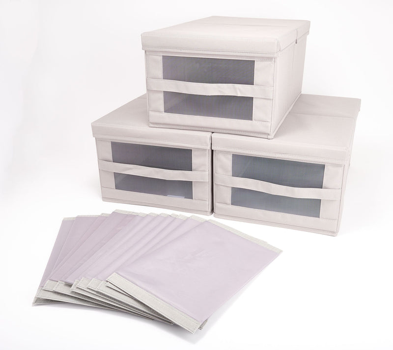 Cella Set of 3 Collapsible Storage Boxes with Mesh Window — View 8