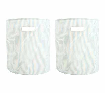 Cella Set of 2 Canvas Baskets with Drawstring Closure