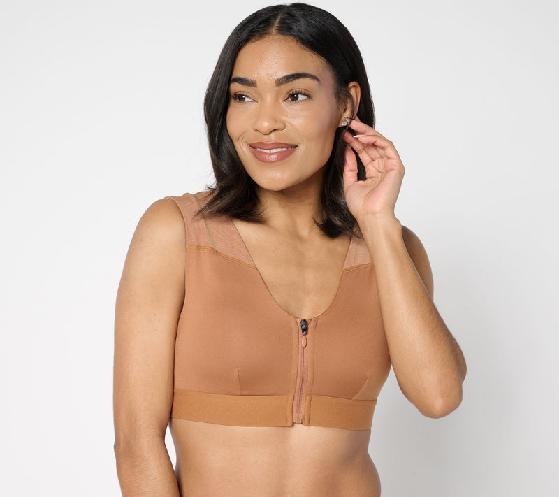 Tommie Copper Shoulder Support Bra with Front Zipper — View 5