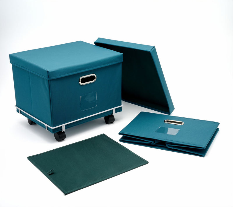 Cella Set of 2 Collapsible Storage Bins with Rolling Base — View 2