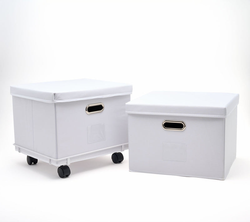Cella Set of 2 Collapsible Storage Bins with Rolling Base — View 9