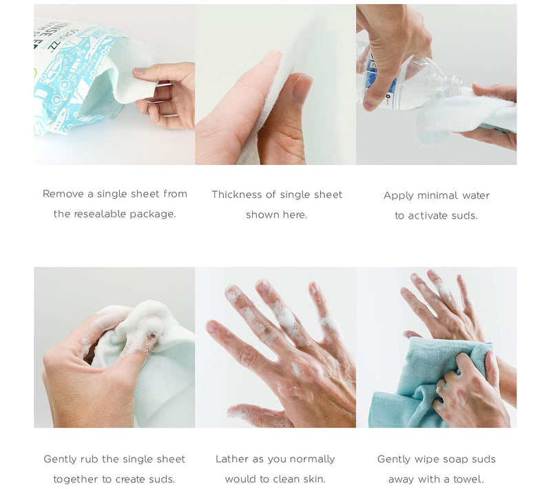 SCRUBZZ Rinse Free 75pc Bath Single Use Shower Sponge — View 3
