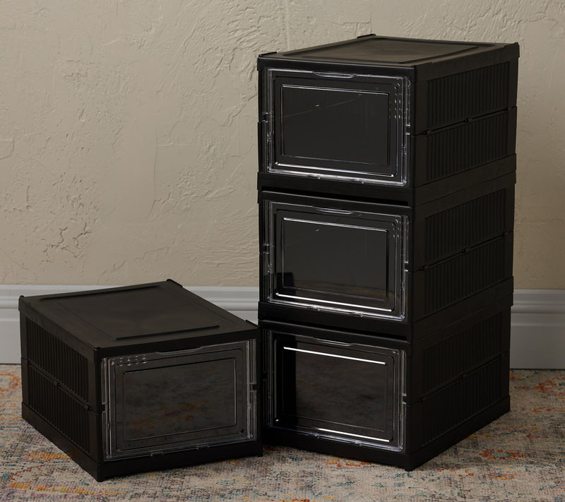 P.S. Home Set of 4 Collapsible Stackable Storage Boxes — View 6