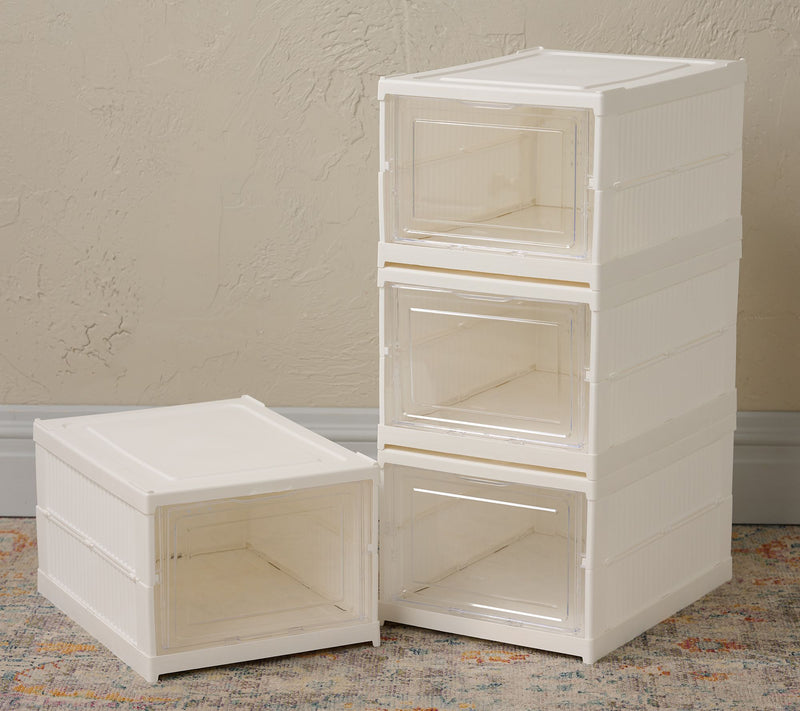 P.S. Home Set of 4 Collapsible Stackable Storage Boxes — View 8