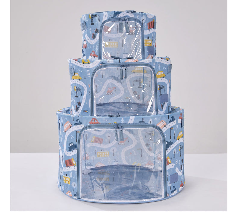 Periea Set of 3 Round Childrens Collapsible Storage Boxes — View 3