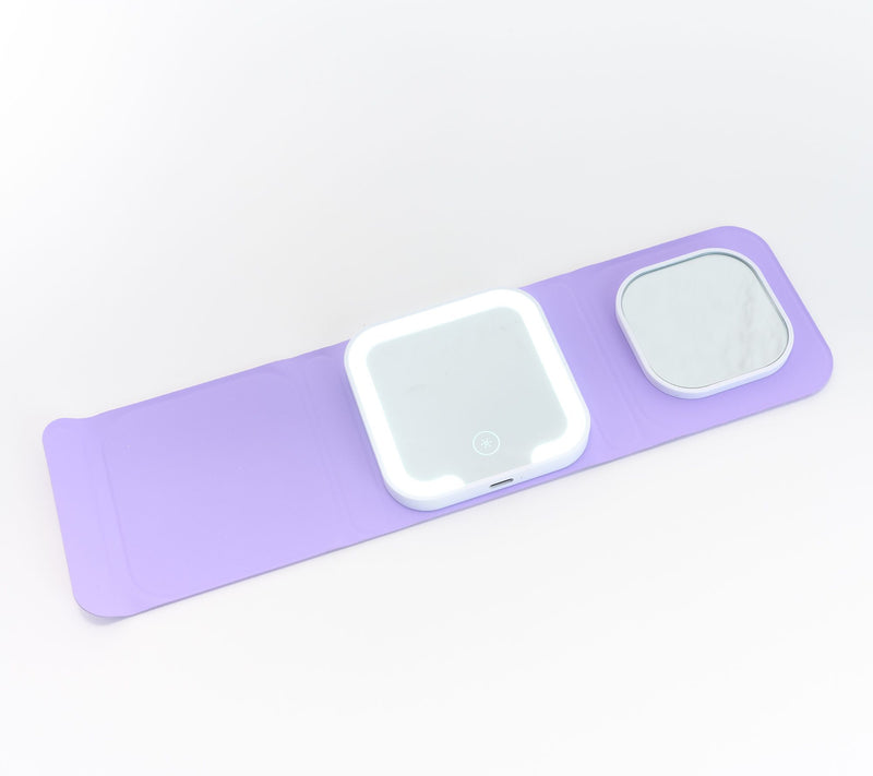Fancii Emma Mini Tri-Fold Pocket Lighted 1x & 5x Mirror — Main view