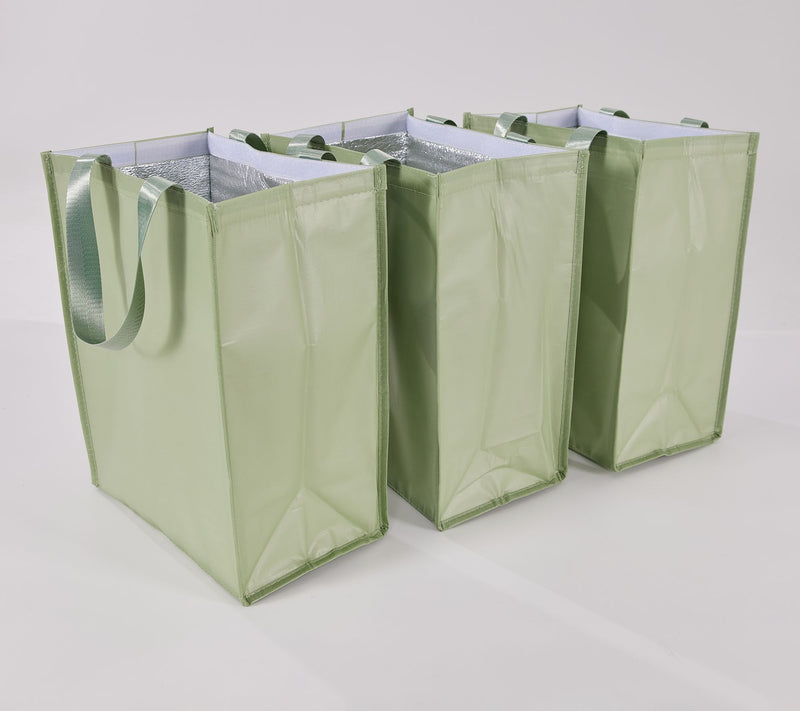 Periea Set of 3 Insulated Shopper Totes W/ Hook & Loop Closure — View 10