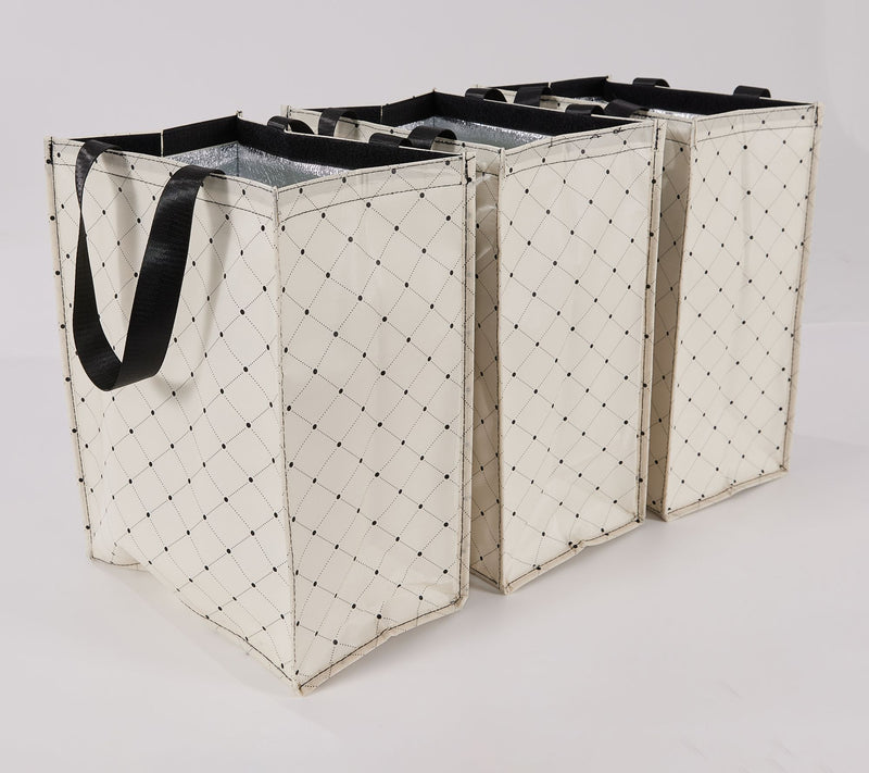 Periea Set of 3 Insulated Shopper Totes W/ Hook & Loop Closure — View 11