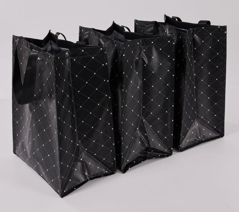 Periea Set of 3 Insulated Shopper Totes W/ Hook & Loop Closure — View 12