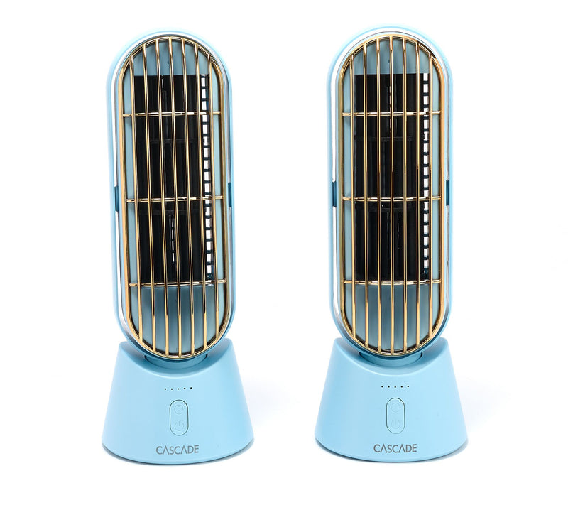 Cascade Set of 2 Portable Rechargeable 10" Fan — View 5