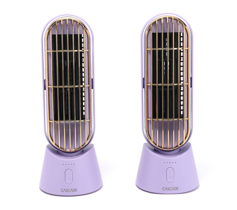 Cascade Set of 2 Portable Rechargeable 10" Fan — View 9