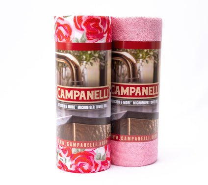 CAMPANELLI S/2 30 pc Printed & Solid Microfiber Towels on Roll