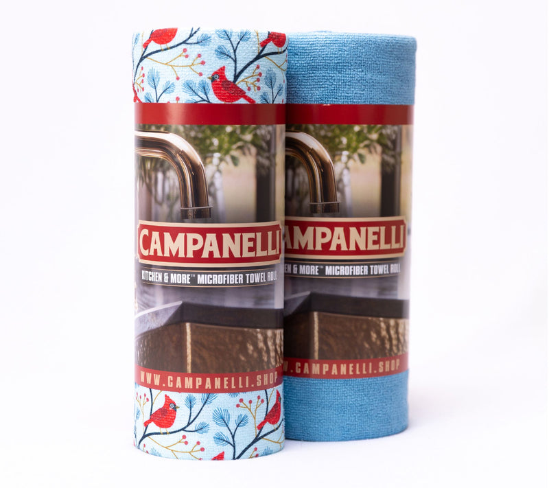 CAMPANELLI S/2 30 pc Printed & Solid Microfiber Towels on Roll — View 3