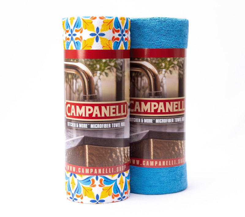 CAMPANELLI S/2 30 pc Printed & Solid Microfiber Towels on Roll — View 6