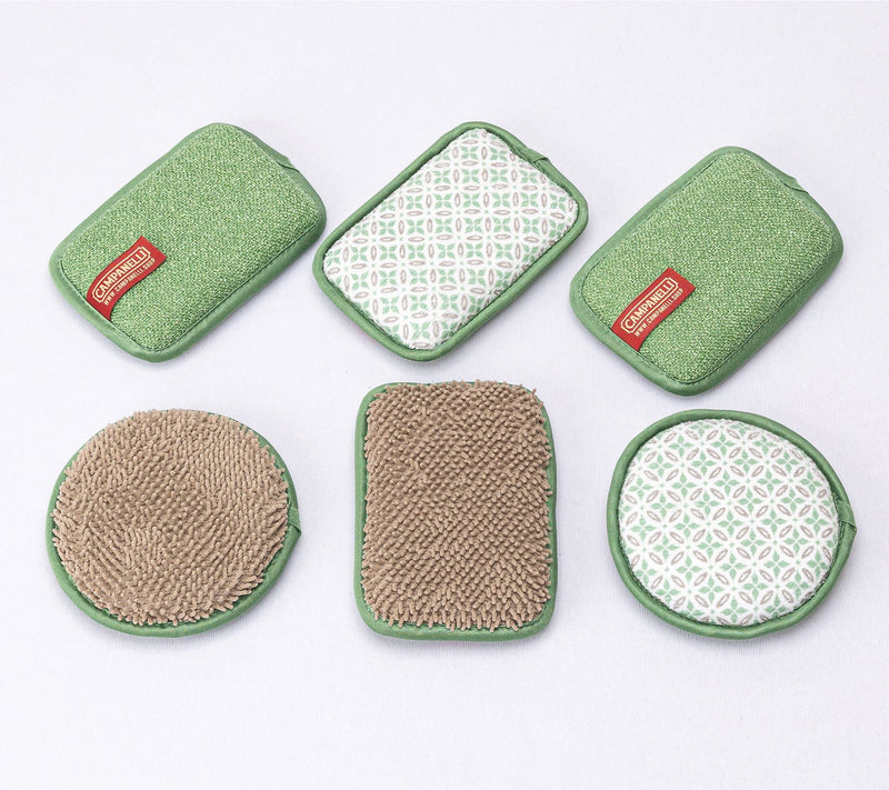 CAMPANELLI Microfiber & Diamondfiber Washable 6pc Sponge Set — View 12