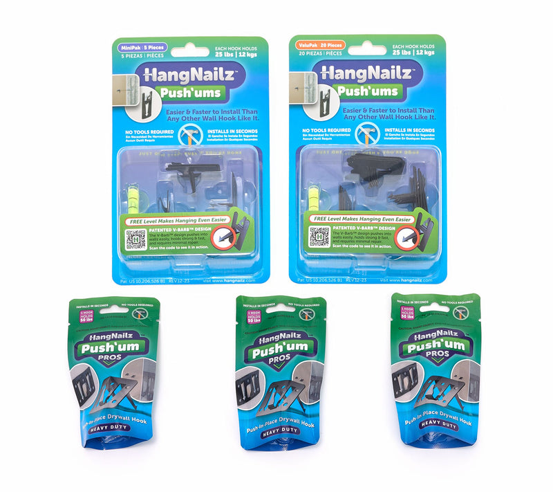 HangNailz set of 25 Push'ums & Set of 3 Push'ums Pro — Main view