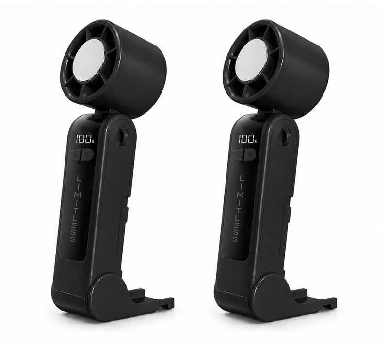 Limitless Set of 2 Handheld Fans with Cooling Plate & Lanyard — View 15
