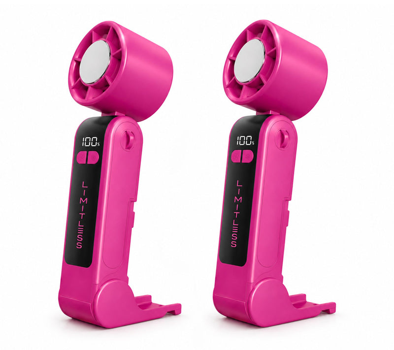 Limitless Set of 2 Handheld Fans with Cooling Plate & Lanyard — View 17