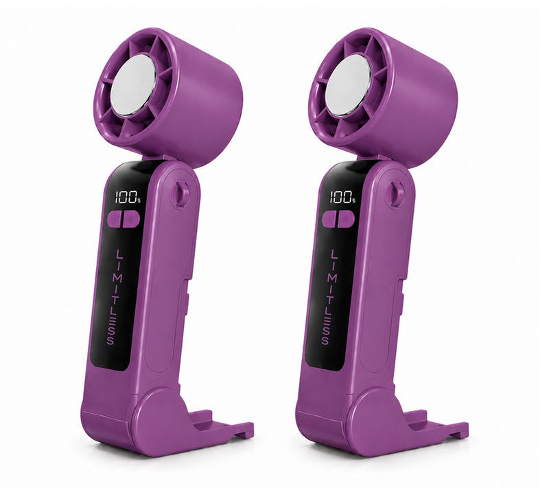 Limitless Set of 2 Handheld Fans with Cooling Plate & Lanyard — View 19
