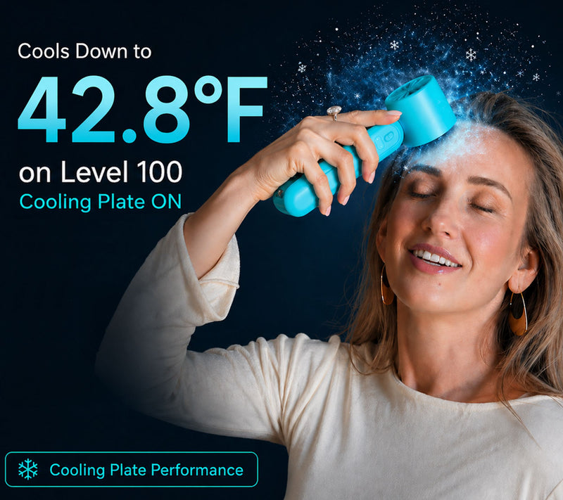 Limitless Set of 2 Handheld Fans with Cooling Plate & Lanyard — View 3