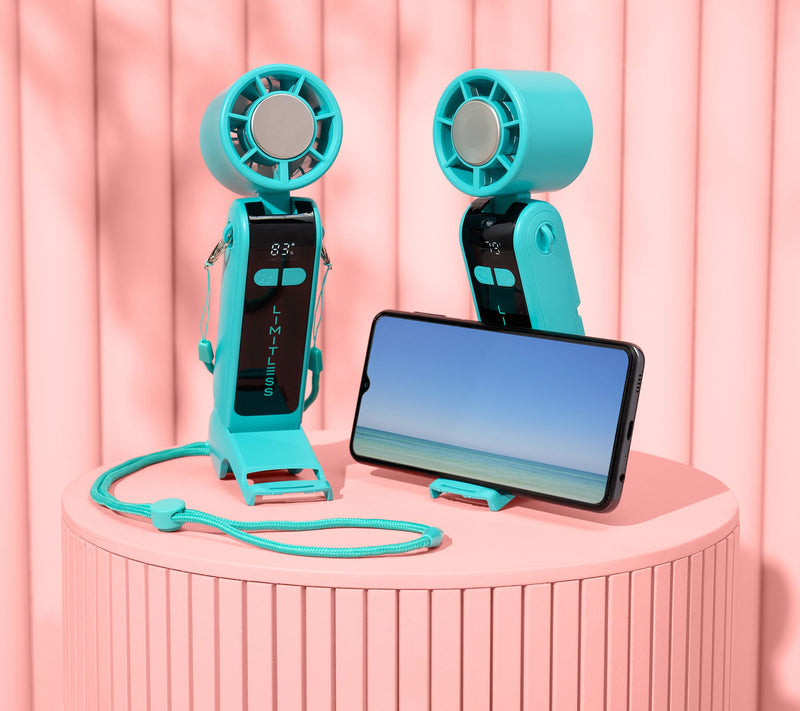 Limitless Set of 2 Handheld Fans with Cooling Plate & Lanyard — View 7