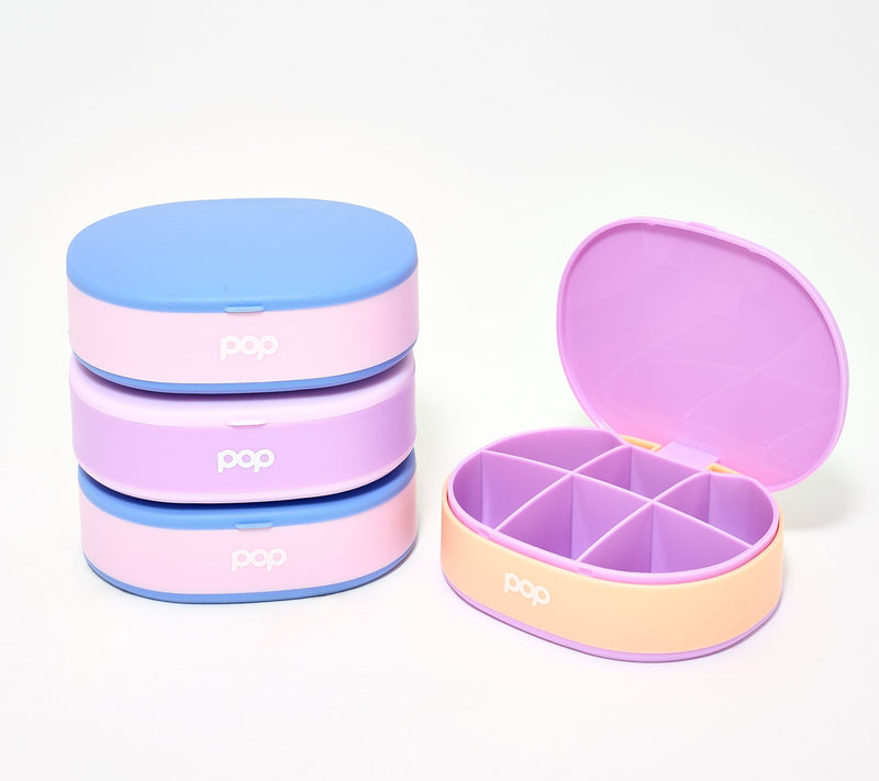 Pop Sonic Set of 4 Pill Organizers with Dividers — View 3