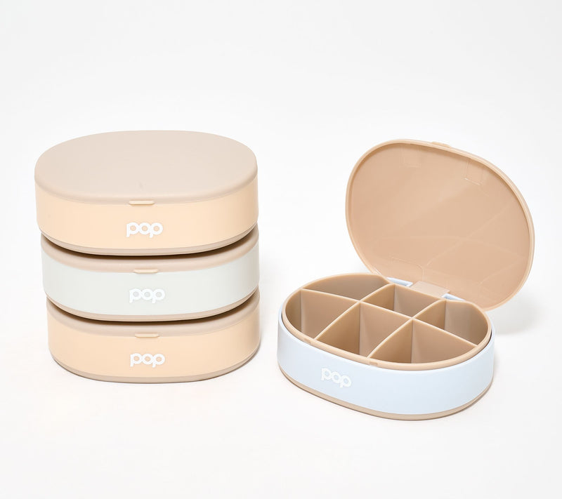 Pop Sonic Set of 4 Pill Organizers with Dividers — View 7