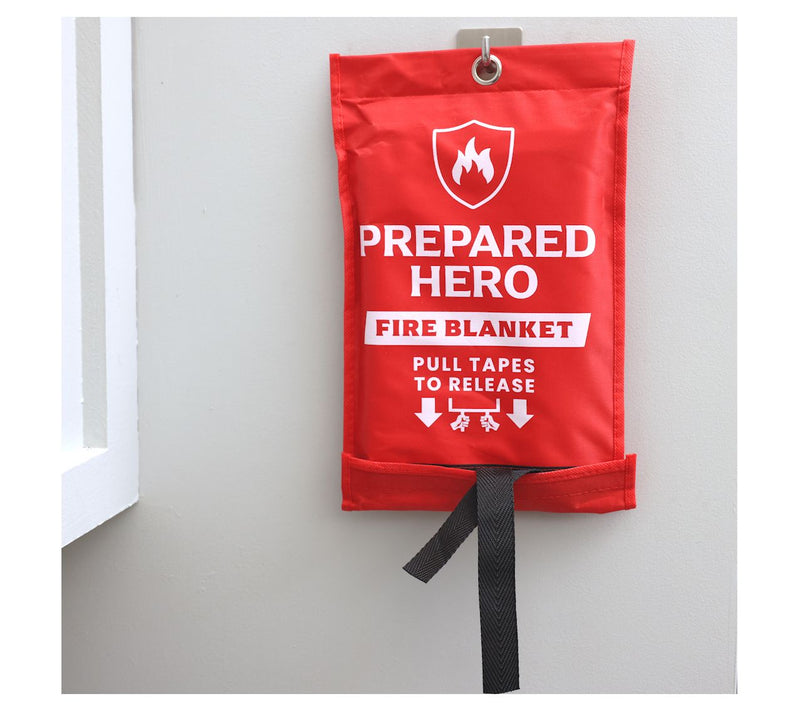 Prepared Hero Set of 3 Fire Blanket with 3 Hooks — View 2